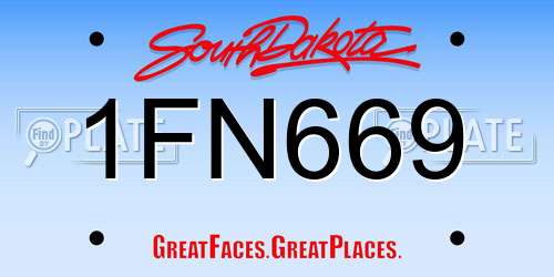 1FN669 South Dakota License Plate