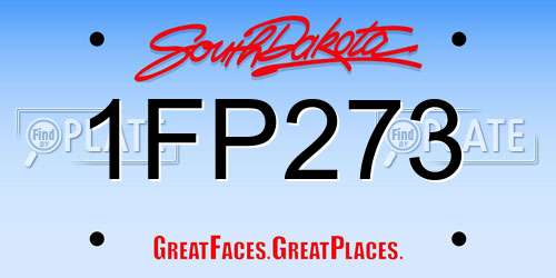 1FP273 South Dakota License Plate