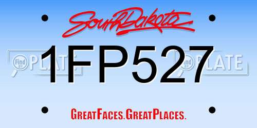 1FP527 South Dakota License Plate