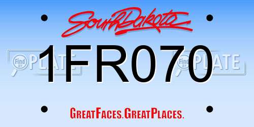 1FR070 South Dakota License Plate