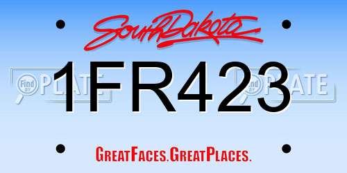 1FR423 South Dakota License Plate