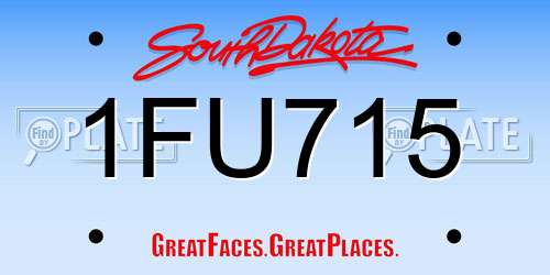 1FU715 South Dakota License Plate