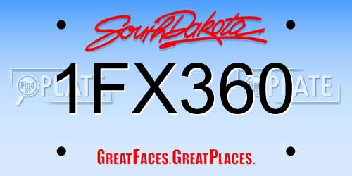 1FX360 South Dakota License Plate