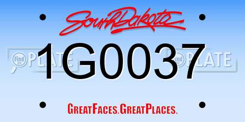 1G0037 South Dakota License Plate