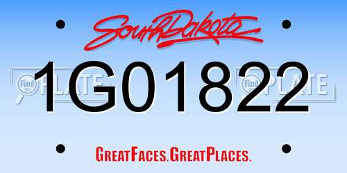 1G01822 South Dakota License Plate