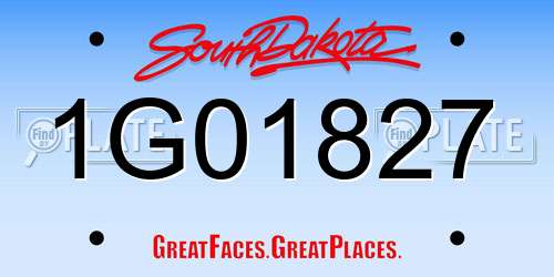 1G01827 South Dakota License Plate