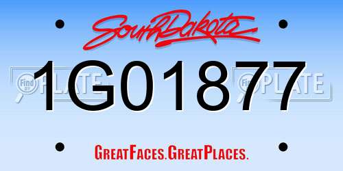1G01877 South Dakota License Plate