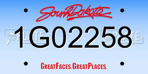 1G02258 South Dakota License Plate