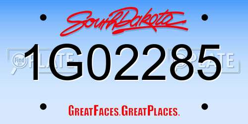 1G02285 South Dakota License Plate