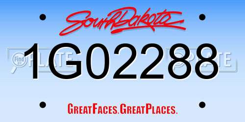 1G02288 South Dakota License Plate