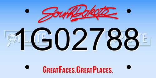 1G02788 South Dakota License Plate