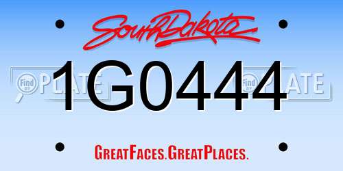 1G0444 South Dakota License Plate