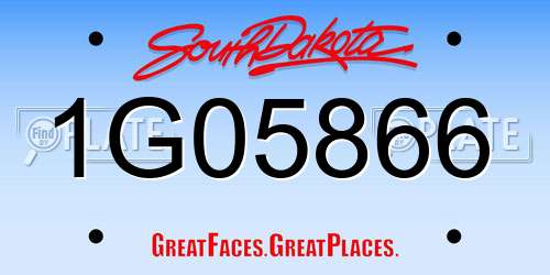 1G05866 South Dakota License Plate
