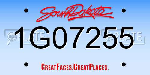 1G07255 South Dakota License Plate