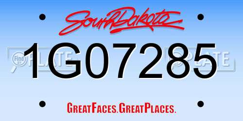 1G07285 South Dakota License Plate