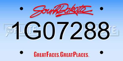 1G07288 South Dakota License Plate