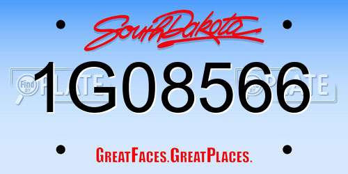1G08566 South Dakota License Plate