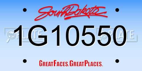 1G10550 South Dakota License Plate