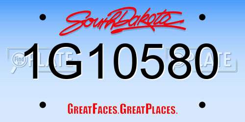1G10580 South Dakota License Plate