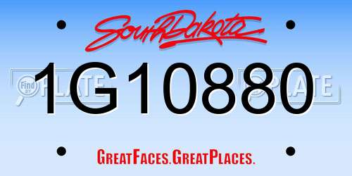 1G10880 South Dakota License Plate