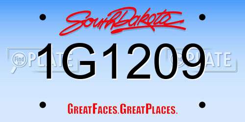 1G1209 South Dakota License Plate