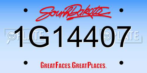 1G14407 South Dakota License Plate
