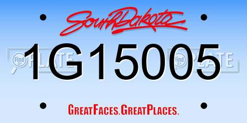 1G15005 South Dakota License Plate