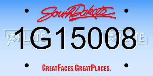 1G15008 South Dakota License Plate