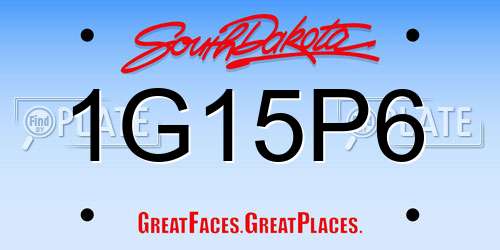 1G15P6 South Dakota License Plate