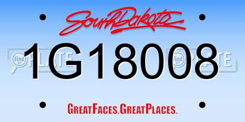 1G18008 South Dakota License Plate
