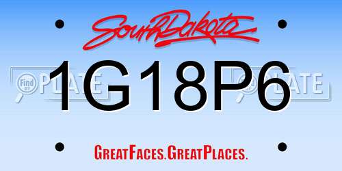 1G18P6 South Dakota License Plate