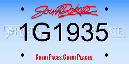 1G1935 South Dakota License Plate