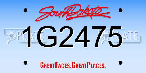 1G2475 South Dakota License Plate