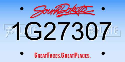 1G27307 South Dakota License Plate