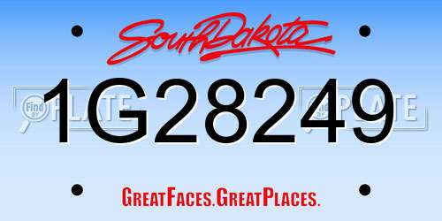 1G28249 South Dakota License Plate