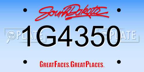 1G4350 South Dakota License Plate