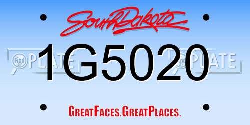 1G5020 South Dakota License Plate