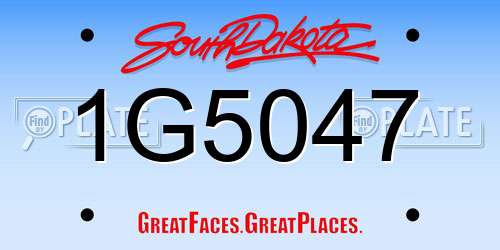 1G5047 South Dakota License Plate