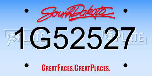 1G52527 South Dakota License Plate