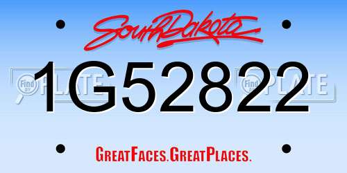 1G52822 South Dakota License Plate