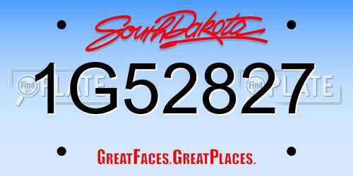 1G52827 South Dakota License Plate