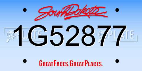1G52877 South Dakota License Plate