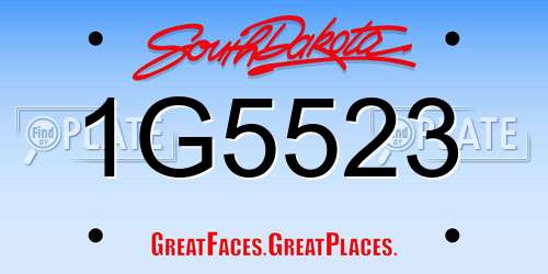 1G5523 South Dakota License Plate