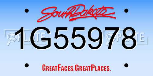 1G55978 South Dakota License Plate