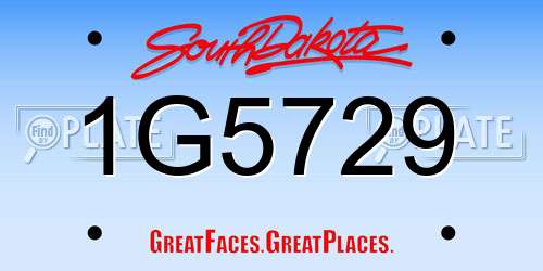 1G5729 South Dakota License Plate