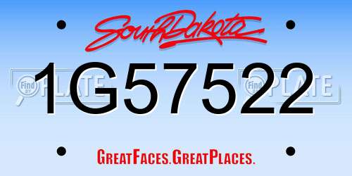1G57522 South Dakota License Plate