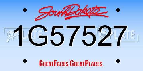 1G57527 South Dakota License Plate