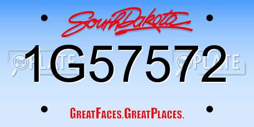 1G57572 South Dakota License Plate