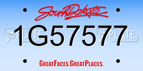 1G57577 South Dakota License Plate