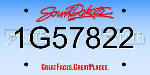 1G57822 South Dakota License Plate